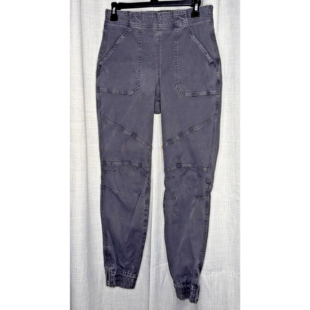 Spanx Women’s Sz M Stretch Twill Cargo Jogger Pants Washed Black